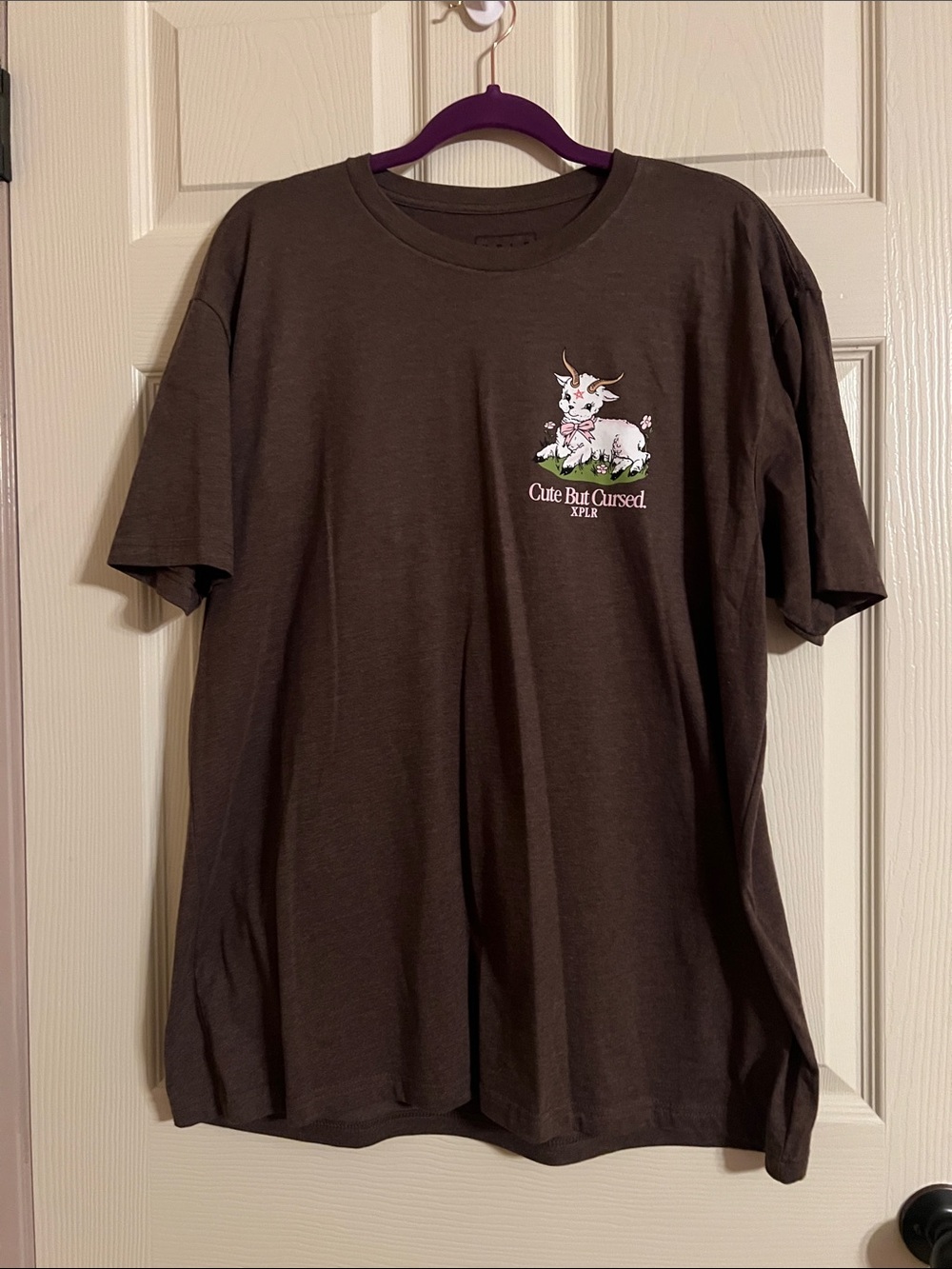 Cute But Cursed Short Sleeve Tee - Brown
